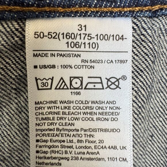 Banana Republic Premium Denim High Rise Relaxed Tapered Dark Blue Jeans Size 31 - Picture 15 of 16